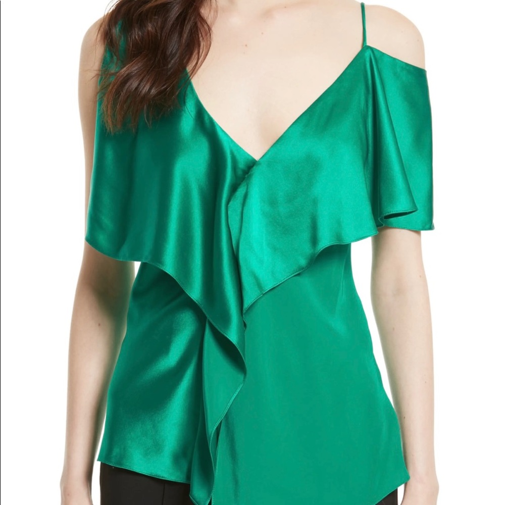 DVF Asymmetrical Emerald Green Top